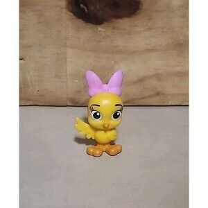 Disney Minnie Mouse Miniature Yellow Cuckoo Bird LOCA 1.75” Toy Figure Pink Bow